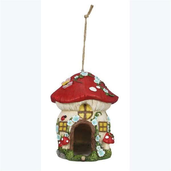 Youngs Resin Garden Mushroom Bird House 73601